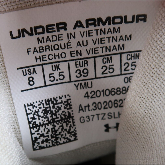 Under Armour Shoes Womens 8 Athletic Trainers Basketball Sports Active White Mid - Picture 14 of 16